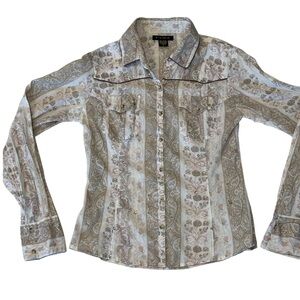 FANG Women's Western Paisley Button-Down Shirt